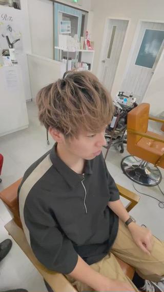 ショート カラー メンズ かんばら りょーいのヘアスタイル