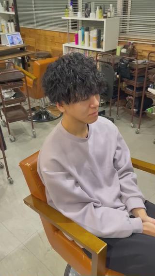 ショート パーマ メンズ かんばら りょーいのヘアスタイル