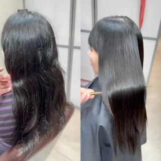 ロング カラー パーマ ヘアアレンジ メンズ キッズ ネイル マツエク・マツパ アイブロウ ✨髪質改善専門店✨ QOLU✨のヘアスタイル
