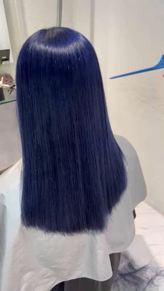 ブリーチありダブルカラーで透明感ある艶髪寒色カラー