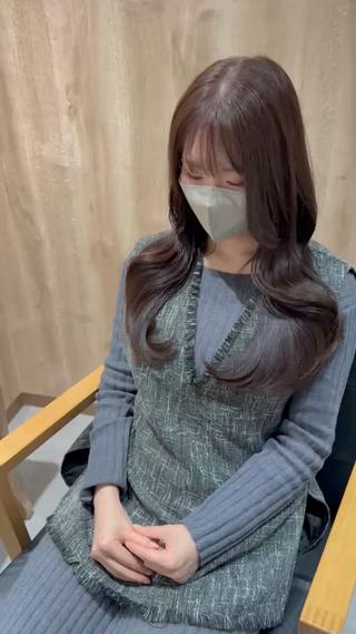 重たさの残るレイヤースタイルでツヤとまとまる韓国巻き 