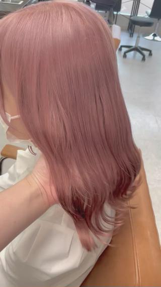 ピンクベージュ　ブリーチ2回〜 