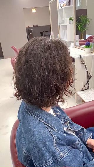 メンズパーマ　ミディアム 