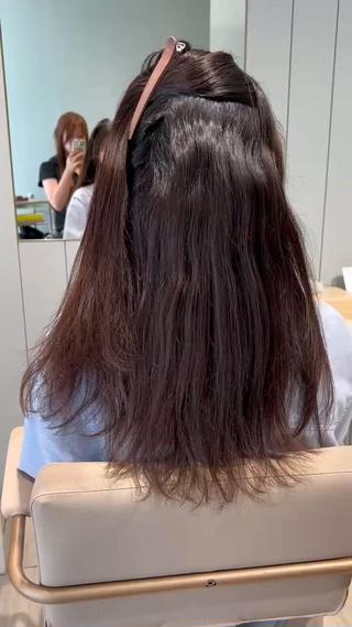 酸性縮毛矯正髪質改善カラー 