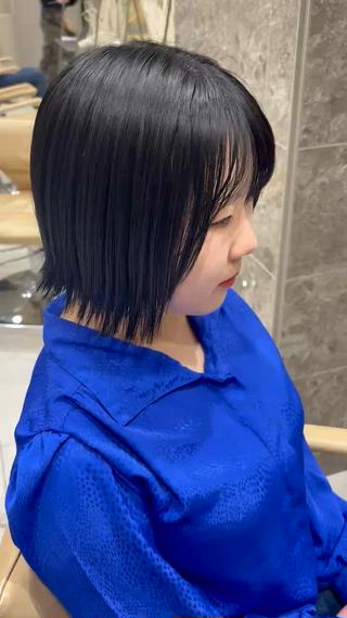 ミディアム カラー 暖色カラー/ブリーチ /ボブ/本間陽南のヘアスタイル