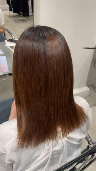 ホリスティックストレートと超音波トリートメントで乾かしただけでツヤツヤに️