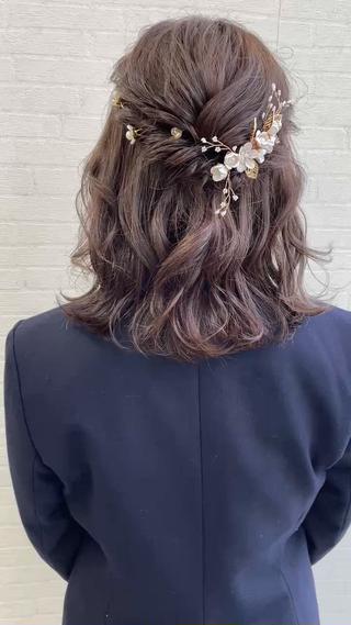 ミディアム ヘアアレンジ 立川 奈那子のヘアスタイル