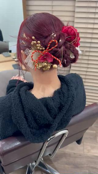 セミロング ヘアアレンジ 立川 奈那子のヘアスタイル