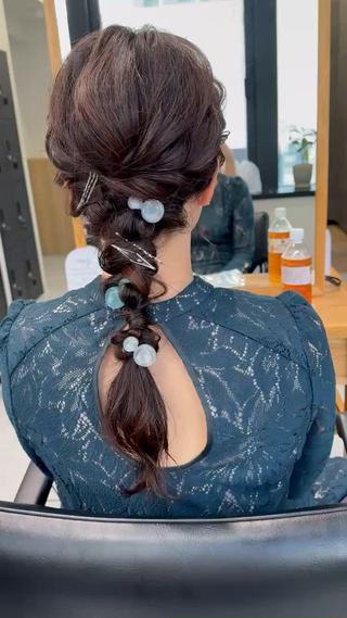 ロング ヘアアレンジ 立川 奈那子のヘアスタイル