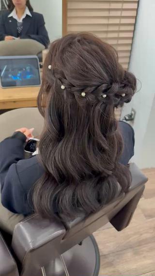 ロング ヘアアレンジ 立川 奈那子のヘアスタイル