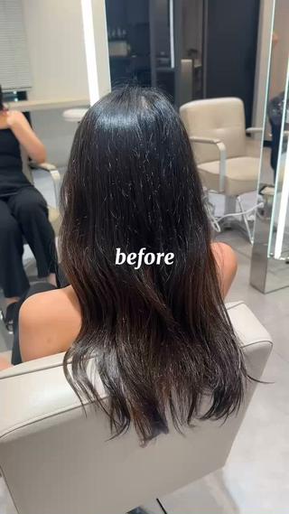 暗染め、ブリーチ履歴から綺麗なブラウンに仕上げました。 