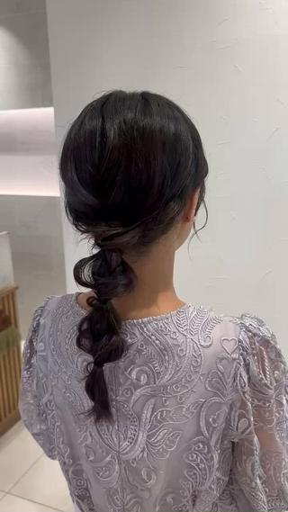 セミロング ヘアアレンジ ふわモテ/艶カラー yuki♡♡のヘアスタイル