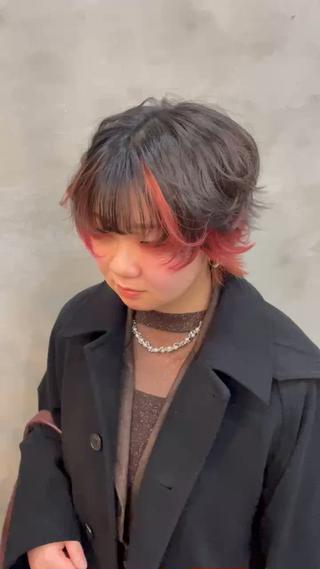 ショート 【ピンク/韓国ヘア/ ヘアセット】亜海のヘアスタイル