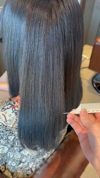 ロング カラー LOANA カラー &縮毛モデル募集のヘアスタイル