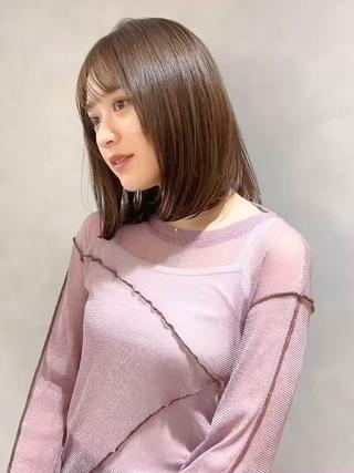 ミディアム カラー 池袋/小顔レイヤー/ 顔まわり/taigaのヘアスタイル