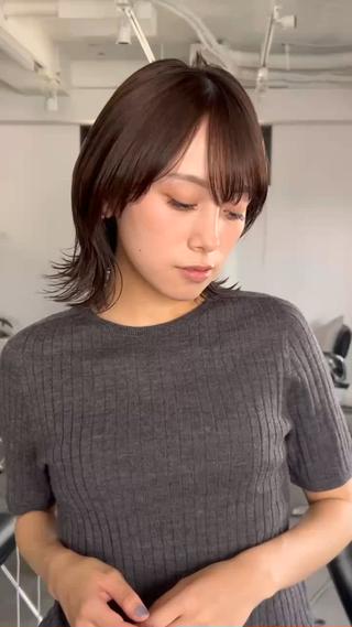 ミディアム カラー 池袋/小顔レイヤー/ 顔まわり/taigaのヘアスタイル