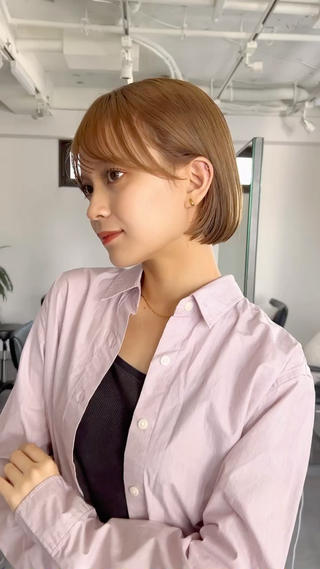 ショート カラー 池袋/小顔レイヤー/ 顔まわり/taigaのヘアスタイル