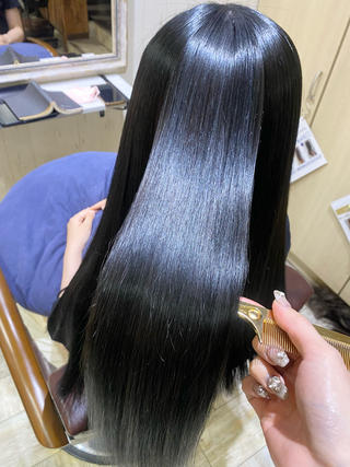 仕上げはアイロン、ブローなし。乾かしただけです☆ 