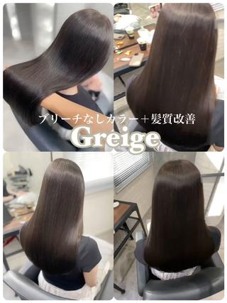 グレージュ×髪質改善
透明感が欲しい方にオススメ!!
柔らかくも見え、艶感も○