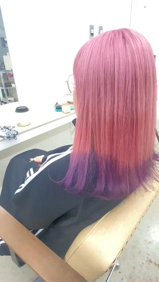 ピンクエンドカラーパープル
全体ブリーチ+デザインカラーはデザインカラーワンポイントに対して+2200円