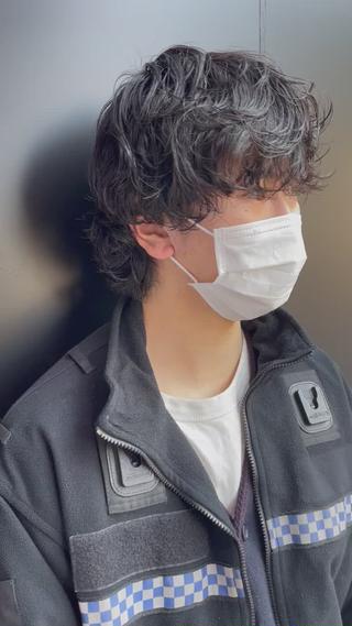 パーマ メンズ スパイキーパーマ 柏NO1 藤本葉のヘアスタイル