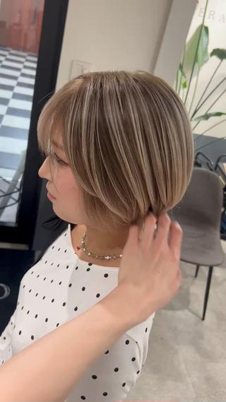 ショート カラー CIERA.心斎橋 ブリーチ/ハイライト/バレイヤージュ【シエラ】所属・ハイトーン/ 心斎橋/龍之介のヘアスタイル