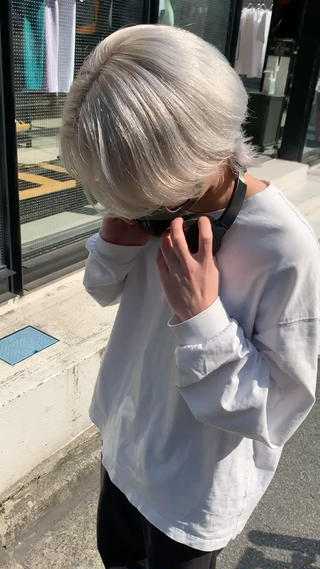 ミディアム カラー メンズ 雪音/美髪縮毛矯正 /ニュアンスパーマのヘアスタイル