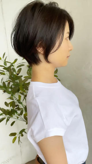 ショート パーマ 京都大人女性ショート 徒歩1分/秋山のヘアスタイル