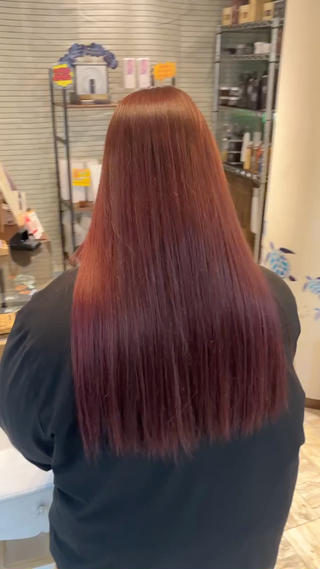 セミロング カラー 艶カラー/縮毛矯正 まなとのヘアスタイル