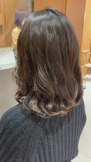 ミディアムの韓国風デジタルパーマ