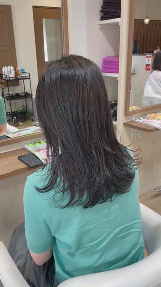 ミディアム カラー 畑中康志 美髪矯正/ハイトーンのヘアスタイル