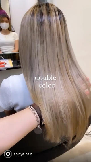 ロング カラー 韓国風×透明感カラー 髪質改善オタベシンヤのヘアスタイル