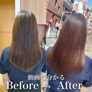 【艶ロング×髪質改善酸熱トリートメント】

パサつきや引っかかり、乾燥など様々なお悩みに対応します︎
少しずつ美髪を目指します！！ 