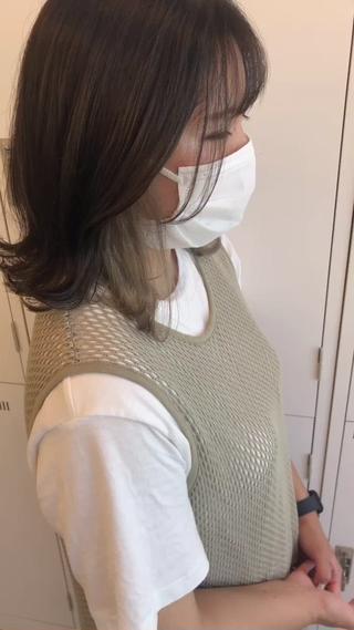 インナーカラー × グレーベージュ 