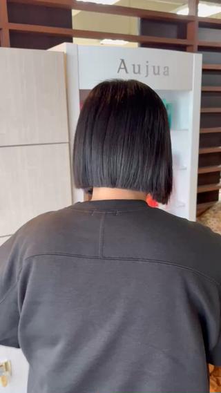 切りっぱなしボブ 