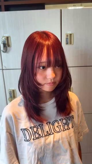 wine red × レイヤーカット 