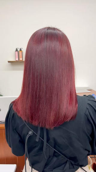 ブリーチなしレッドカラー 