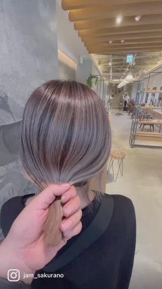 ミディアム ハイライトバレイヤー ジュ＆縮毛矯正✨櫻野のヘアスタイル
