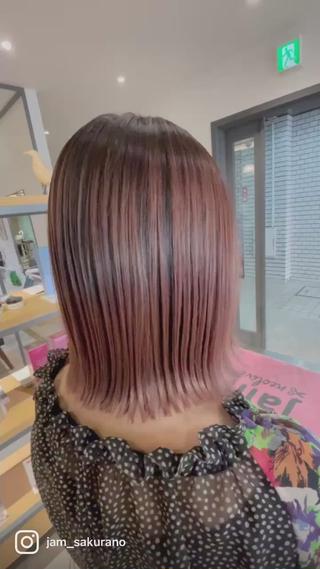 ミディアム ハイライトバレイヤー ジュ＆縮毛矯正✨櫻野のヘアスタイル