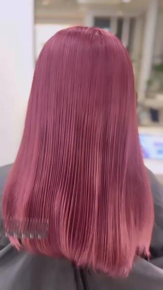 黒染め履歴からのピンクカラー 