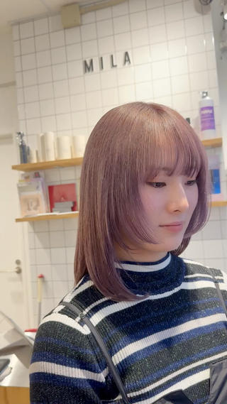 ブリーチ2回で可能なラベンダーミルクティー
絶妙なバランスがかわいいです 