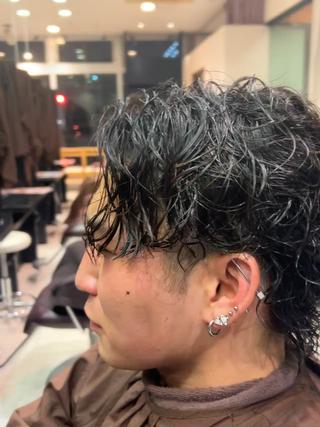 ミディアム パーマ メンズ ri kuのヘアスタイル
