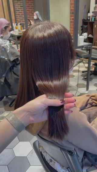 ロング カラー ヘアアレンジ 酸性縮毛矯正🧴韓国 レイヤー/髪質改善のヘアスタイル