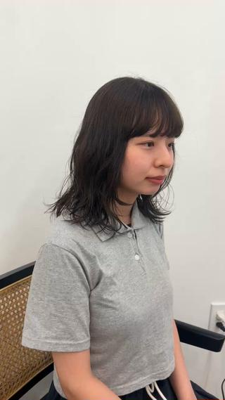 ミディアム パーマ さとう あやかのヘアスタイル
