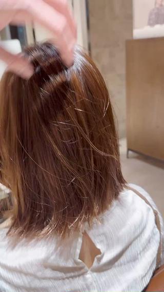 セミロング パーマ ニュアンスパーマ/ フェザーパーマ/平木のヘアスタイル