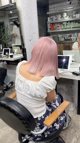 ミディアム カラー 横浜ブリーチムラ直し ハイトーン/ブリーチのヘアスタイル