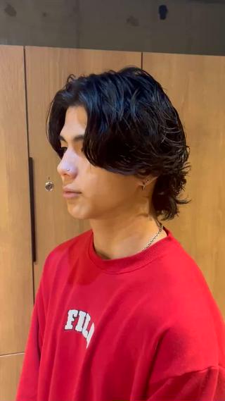 ミディアム パーマ メンズ メンズパーマ/大庭 亨仁　表参道のヘアスタイル