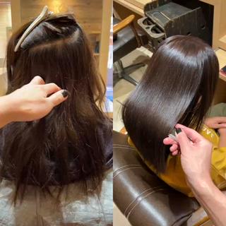 セミロング KENTO 【茨城1の縮毛矯正】のヘアスタイル