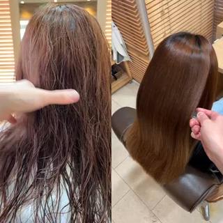 ロング KENTO 【茨城1の縮毛矯正】のヘアスタイル