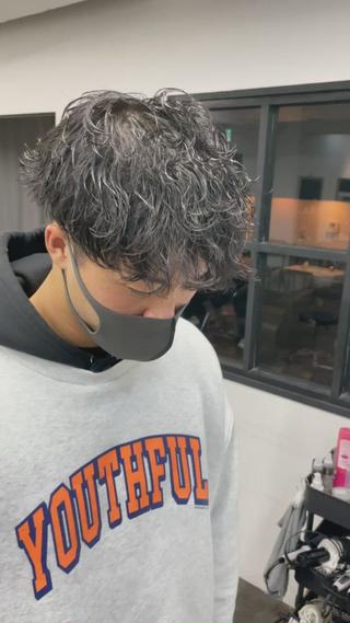 骨格補正メンズカット＋波巻きパーマ 